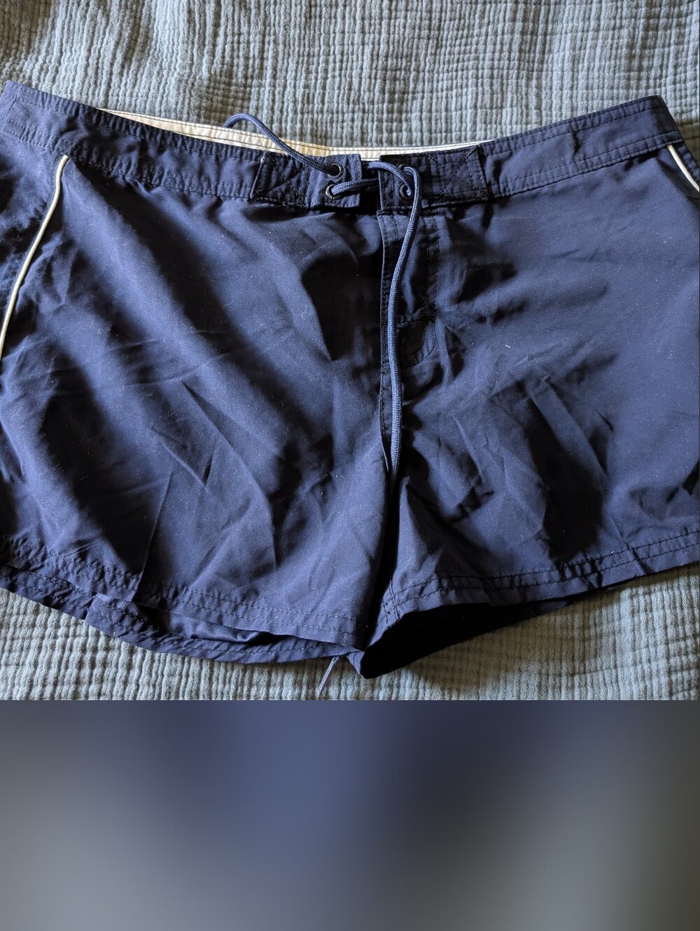 O'Neill Navy Swim Shorts with White Waistband and Logo - Picture 5 of 6